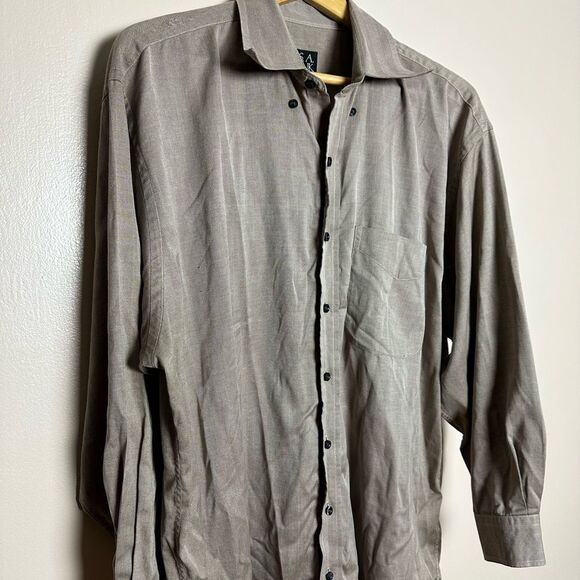 CLEARANCE! Men’s Brown Jos. A. Bank Herringbone Button Down Size XL VGUC - Picture 3 of 6